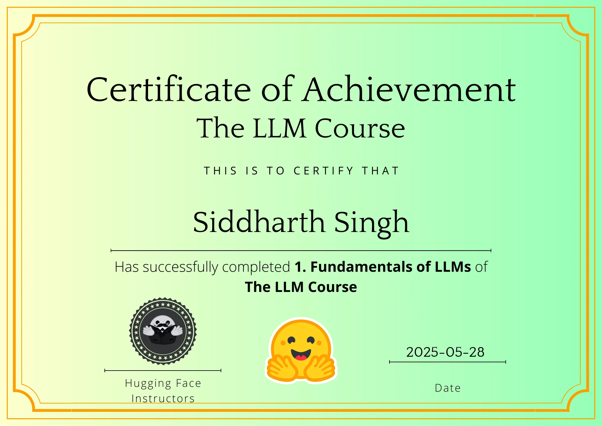 Hugging Face Certificate